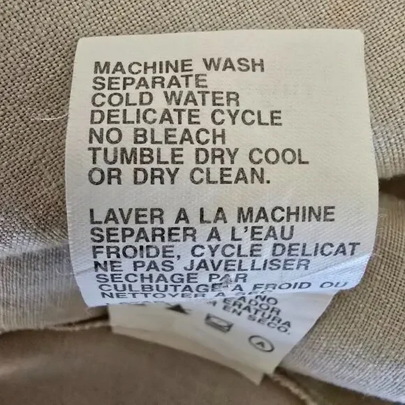 LINEN TOP WRAP JACKET TAN 3/4 SLEEVE SIZE MEDIUM LARGE VNECK COVERED FRONT SNAPS - Picture 8 of 8